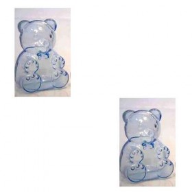 Caixinha de Acrilico Urso Azul Transparente