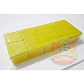 Caixinha de acrilico 4x4 - Kit c/ 10 pçs - Amarela