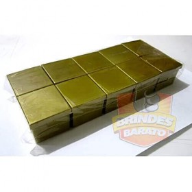 Caixinha de acrilico 4x4 - Kit c/ 10 pçs - Dourada