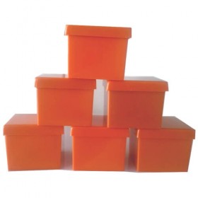 Caixinha de acrilico 5x5 - Kit c/ 10 pçs - Vermelha