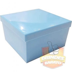 Caixinha de acrilico 7x7x4 - Kit c/ 10 pçs - Azul Bebê