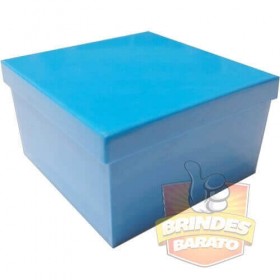 Caixinha de acrilico 7x7x4 - Kit c/ 10 pçs - Azul Celeste