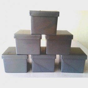 Caixinha de acrilico 4x4 - Kit c/ 10 pçs - Cinza Prata