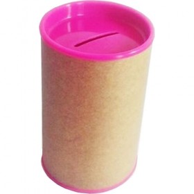 Cofrinho Papelão 6 x 9.5 cm - Tampas Pink - Pacote c/ 10 unidades